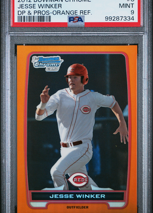 Jesse Winker PSA 9 2012 Bowman Chrome Draft #8 DP Orange Refractor