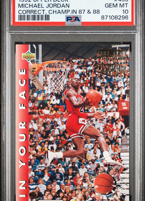 PSA 10 1992 Upper Deck Michael Jordan #453 Correct, Champ. In 87 & 88