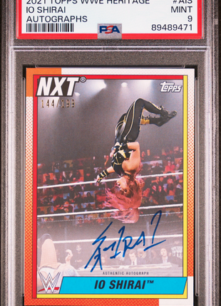 Io Shirai PSA 9 2021 Topps WWE Heritage Autographs #AIS 144/199