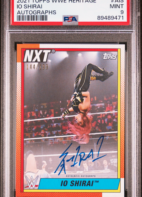 Io Shirai PSA 9 2021 Topps WWE Heritage Autographs #AIS 144/199
