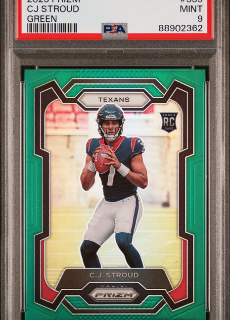 PSA 9 2023 Panini Prizm CJ Stroud #339 Green Prizm