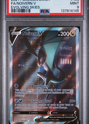 Pokemon Sword & Shield Evolving Skies Noivern V 2021 #196 Evolving Skies Fa PSA 9