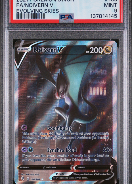 Pokemon Sword & Shield Evolving Skies Noivern V 2021 #196 Evolving Skies Fa PSA 9