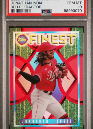 Jonathan India PSA 10 2022 Topps Finest Flashbacks #178 Red Refractor