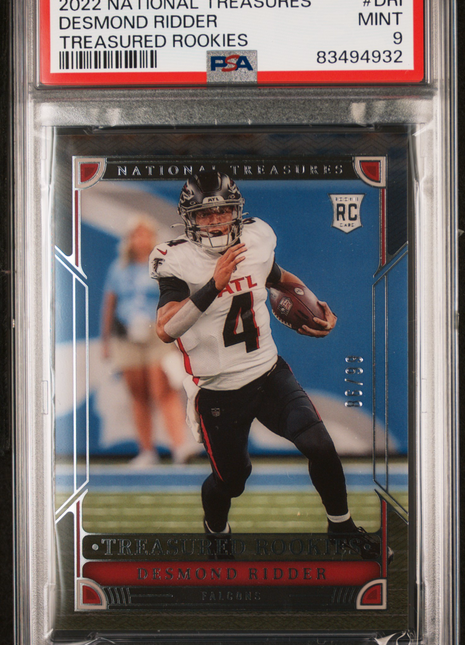 Desmond Ridder PSA 9 2022 Panini National Treasures Treasured Rookies #DRI 06/99