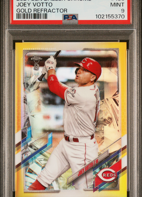 Joey Votto PSA 9 2021 Topps Chrome Ben Baller #156 Gold Refractor