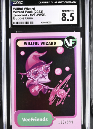 2023 VeeFriends Willful Wizard #VF-WWB English CGC 8.5 /999 Bubble Gum GaryVee