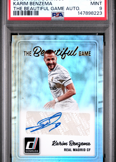 Karim Benzema PSA 9 2016 Panini Donruss The Beautiful Game Autograph #BGKB Autograph