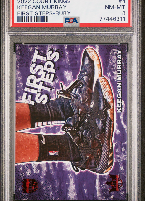Keegan Murray PSA 8 2022 Panini Court Kings First Steps #4 Ruby