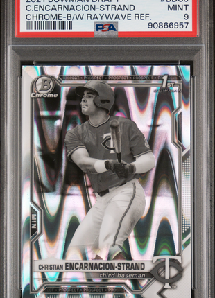 C. Encarnacion-Strand PSA 9 2021 Bowman Draft #BDC9 Chrome Raywave Refractor