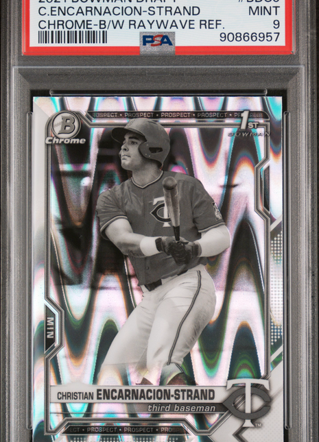 C. Encarnacion-Strand PSA 9 2021 Bowman Draft #BDC9 Chrome Raywave Refractor