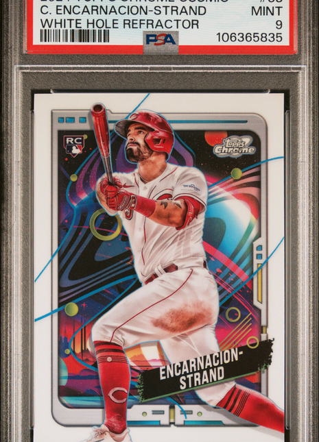 C. Encarnacion-Strand PSA 9 2024 Topps Chrome Cosmic #33 White Hole Refractor