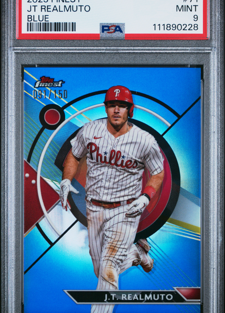 JT Realmuto PSA 9 2023 Topps Finest #71 Blue 091/150