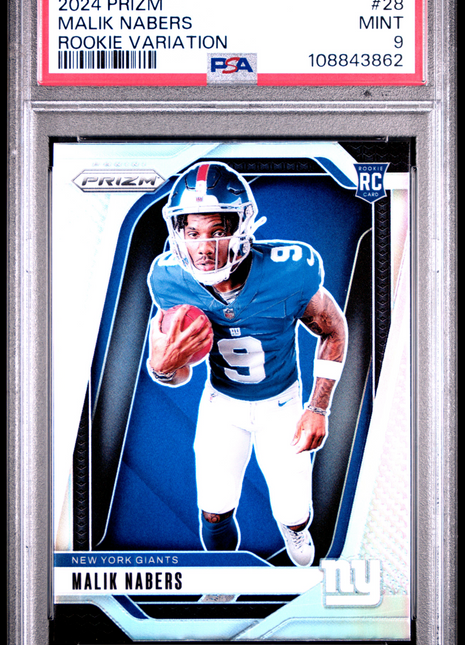 Malik Nabers PSA 9 2024 Panini Prizm Rookie Variation #28