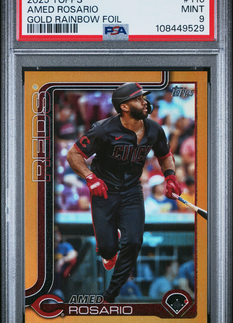 Amed Rosario PSA 9 2025 Topps #116 Gold Rainbow Foil