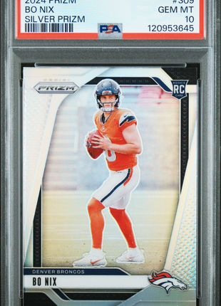 Bo Nix PSA 10 2024 Panini Prizm #309 Silver