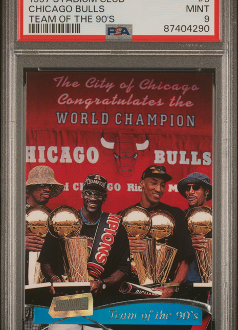 Chicago Bulls PSA 9 1997 Stadium Club #5 Team Of The 90's