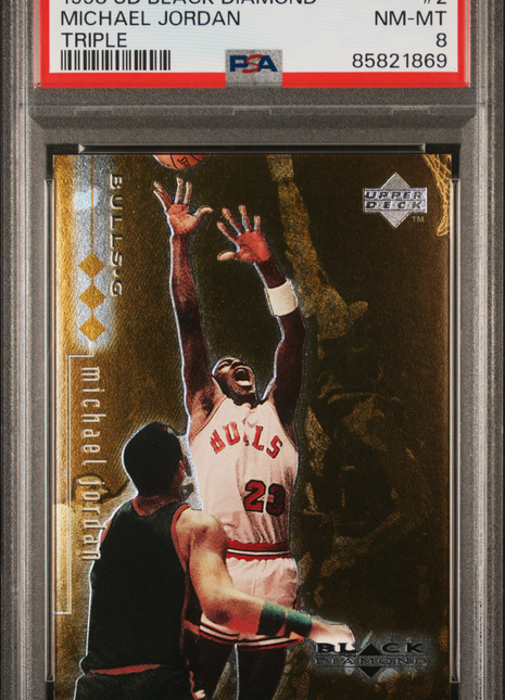 Michael Jordan PSA 8 1998 Upper Deck Black Diamond #2 Triple