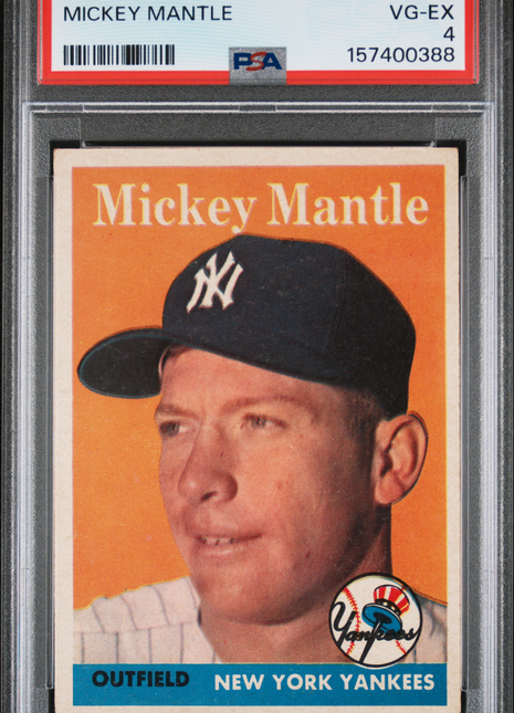 Mickey Mantle PSA 4 1958 Topps #150