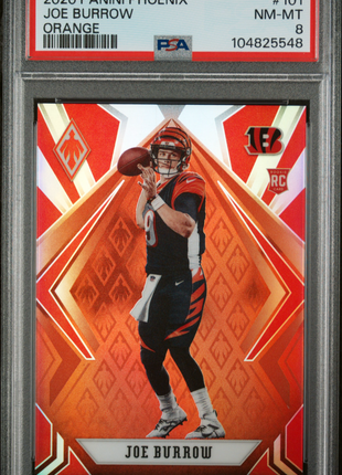 Joe Burrow PSA 8 2020 Panini Phoenix #101 Orange