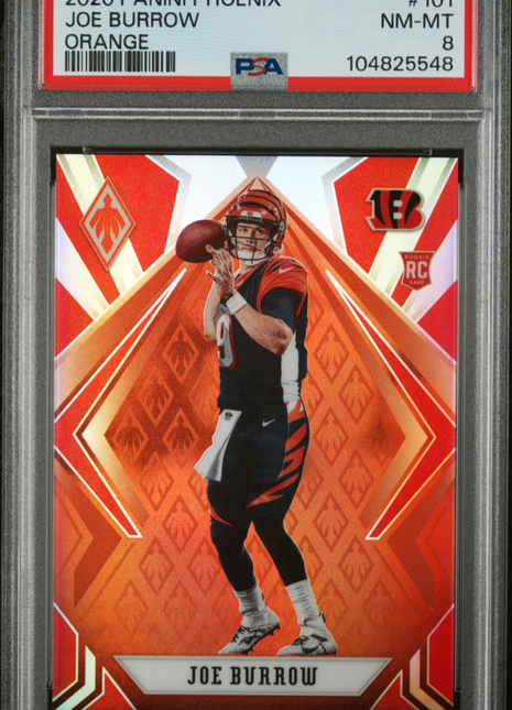 Joe Burrow PSA 8 2020 Panini Phoenix #101 Orange