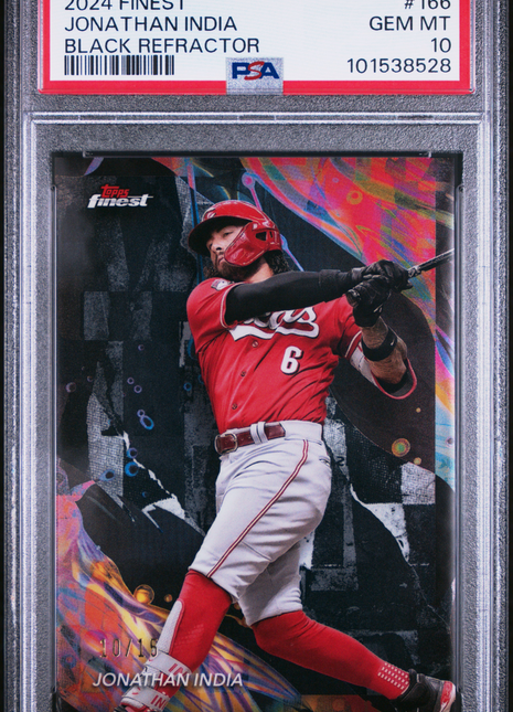 Jonathan India PSA 10 2024 Topps Finest #166 Black Refractor 10/15