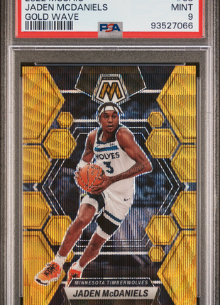 Jaden Mcdaniels PSA 9 2022 Panini Mosaic #58 Gold Wave