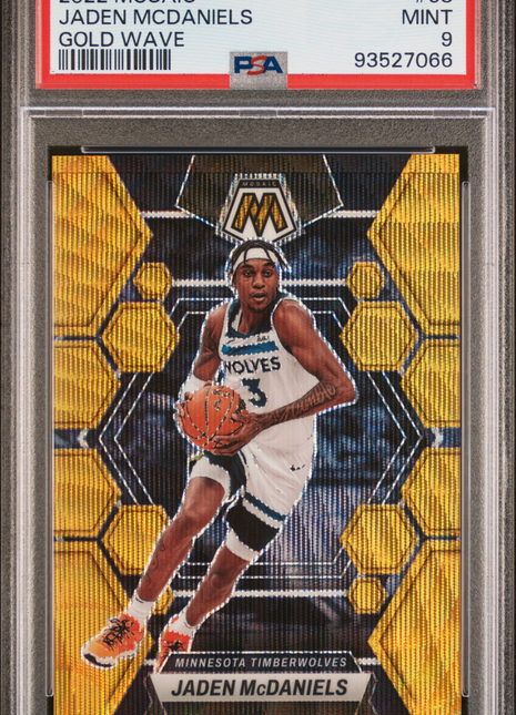 Jaden Mcdaniels PSA 9 2022 Panini Mosaic #58 Gold Wave
