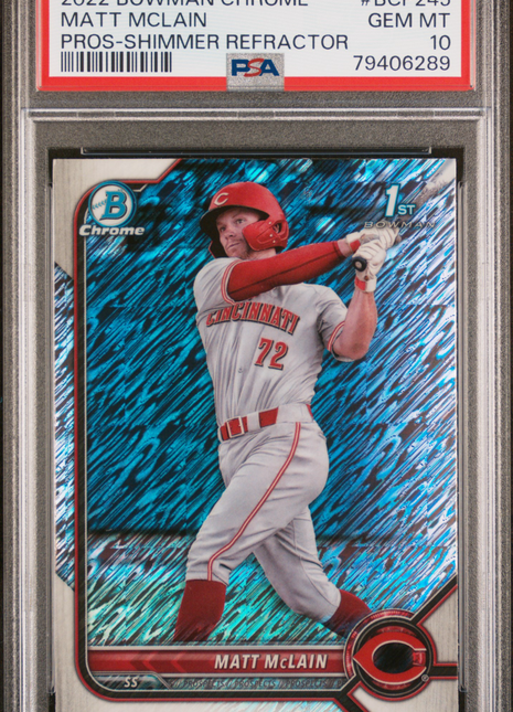 Matt Mclain PSA 10 2022 Bowman Chrome Prospects #BCP245 Shimmer Refractor