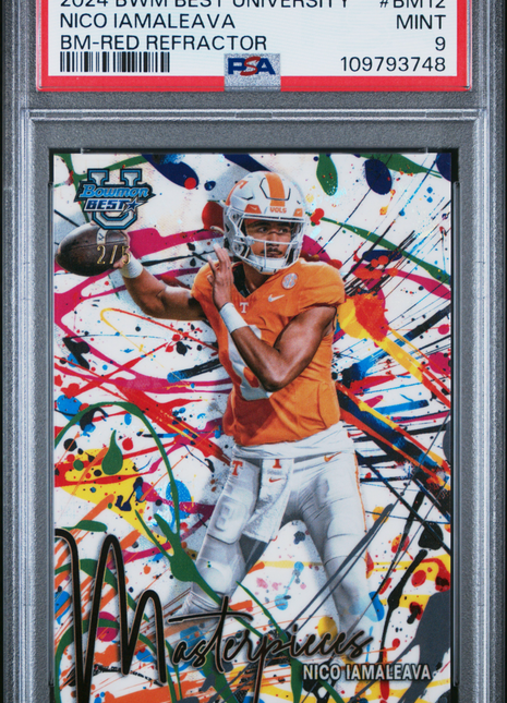 Nico Iamaleava PSA 9 2024 Bowman Best University Masterpieces #BM12 Red /5