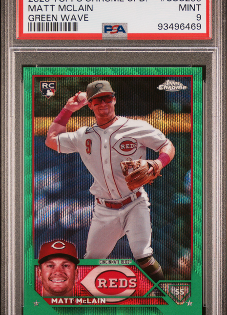 Matt Mclain PSA 9 2023 Topps Chrome Update #USC200 Green Wave Refractor